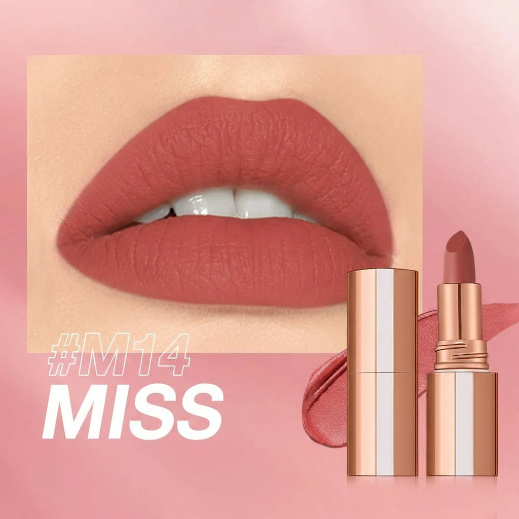 Matte Lipstick Long Lasting Waterproof Lip Stick Smudge-Free Classic Highly Pigmented Velvet Finish Lip Tint Makeup