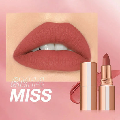 Matte Lipstick Long Lasting Waterproof Lip Stick Smudge-Free Classic Highly Pigmented Velvet Finish Lip Tint Makeup