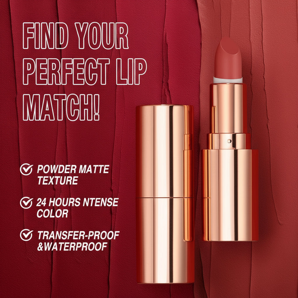 Matte Lipstick Long Lasting Waterproof Lip Stick Smudge-Free Classic Highly Pigmented Velvet Finish Lip Tint Makeup